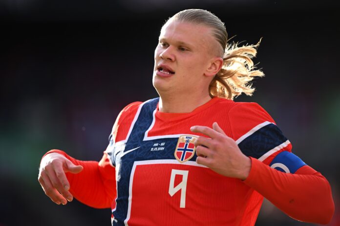 Every Premier League player at the FIFA World Cup 2026 - Erling Haaland of Norway in action during the international friendly match between Norway and Switzerland at Ullevaal Stadion on March 31, 2026 in Oslo, Norway.