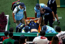 Man United due multi-million payout following Ugarte injury Man United player Manuel Ugarte #5 of Uruguay is stretched off after an injury during the FIFA World Cup 2026 Group H match between Uruguay and Spain at Guadalajara Stadium on June 26, 2026 in Zapopan, Mexico.