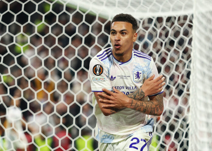 Morgan Rogers of Aston Villa celebrates scoring his team's third goal during the UEFA Europa League Final 2026 match between SC Freiburg and Aston Villa FC at Besiktas Park on May 20, 2026 in Istanbul, Turkey.