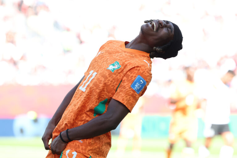 Yan Diomande #11 of Cote d'Ivoire reacts during the FIFA World Cup 2026 Group E match between Germany and Cote D'Ivoire at Toronto Stadium on June 20, 2026 in Toronto, Ontario.