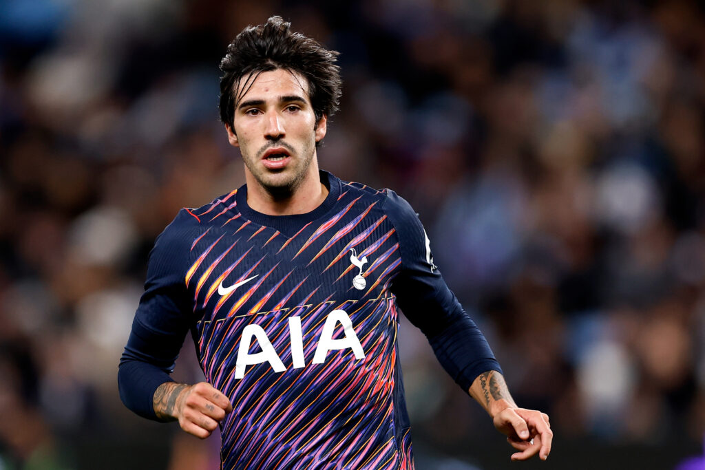 Sandro Tonali in the Spurs away kit for the 2026/27 Premier League season.