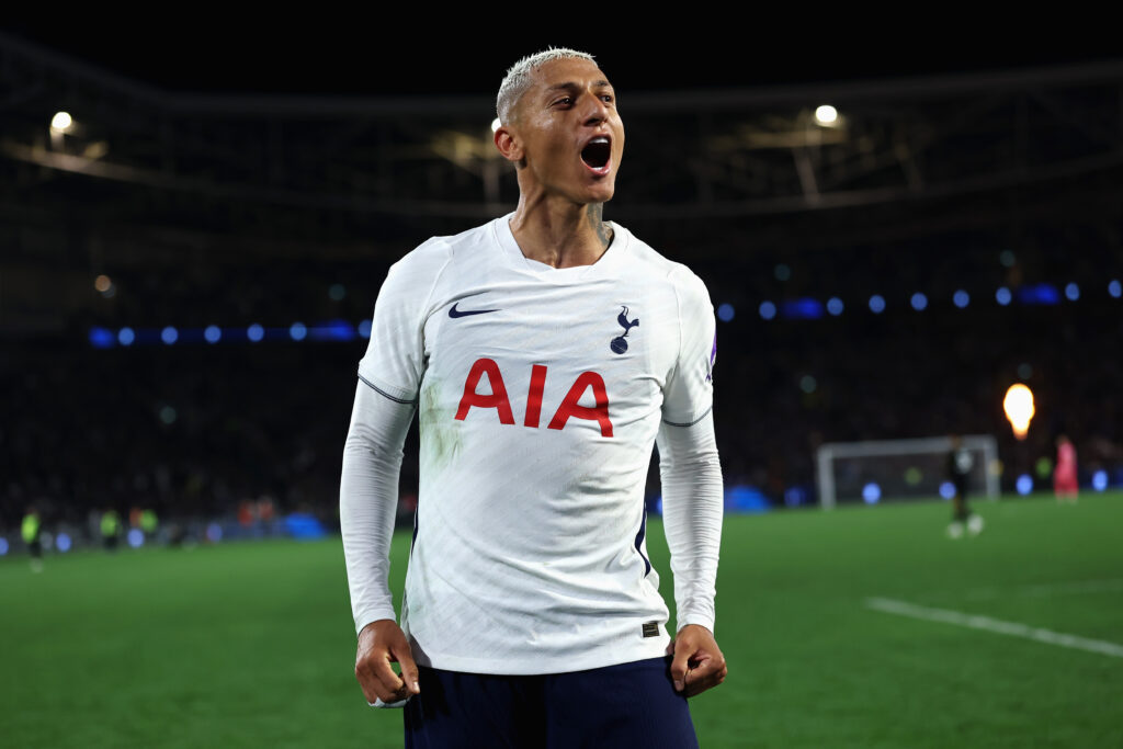 Richarlison in the Spurs home kit for the 2026/27 Premier League kit.